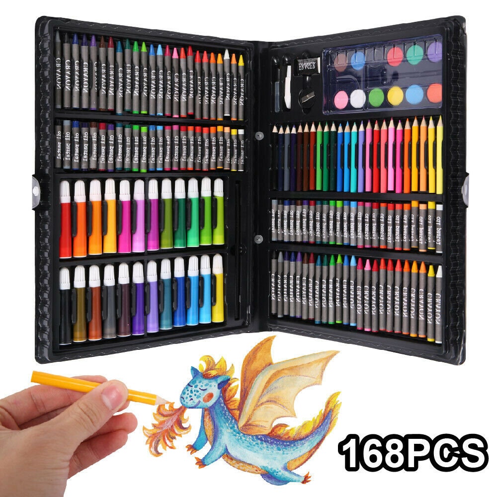 168pc Art Drawing Set Kit for Kids Childrens Teens Adults Supplies Paint Pencil