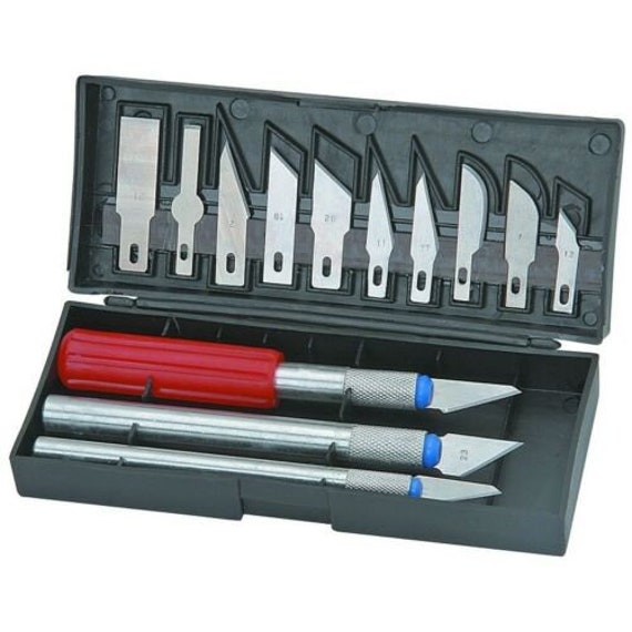 The Best and Toughest 16pc Hobby Razor Knife Set W/blades W/case Exacto  Blades Fits Knife Stencil Free Shipping USA 