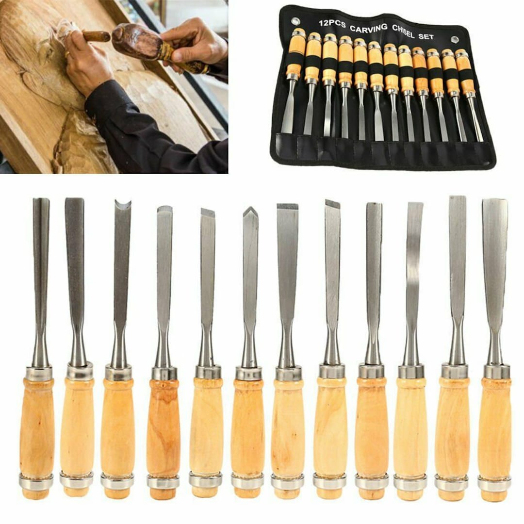 The Best! Premium 12 Piece Wood Carving Hand Chisel Tool Set ...