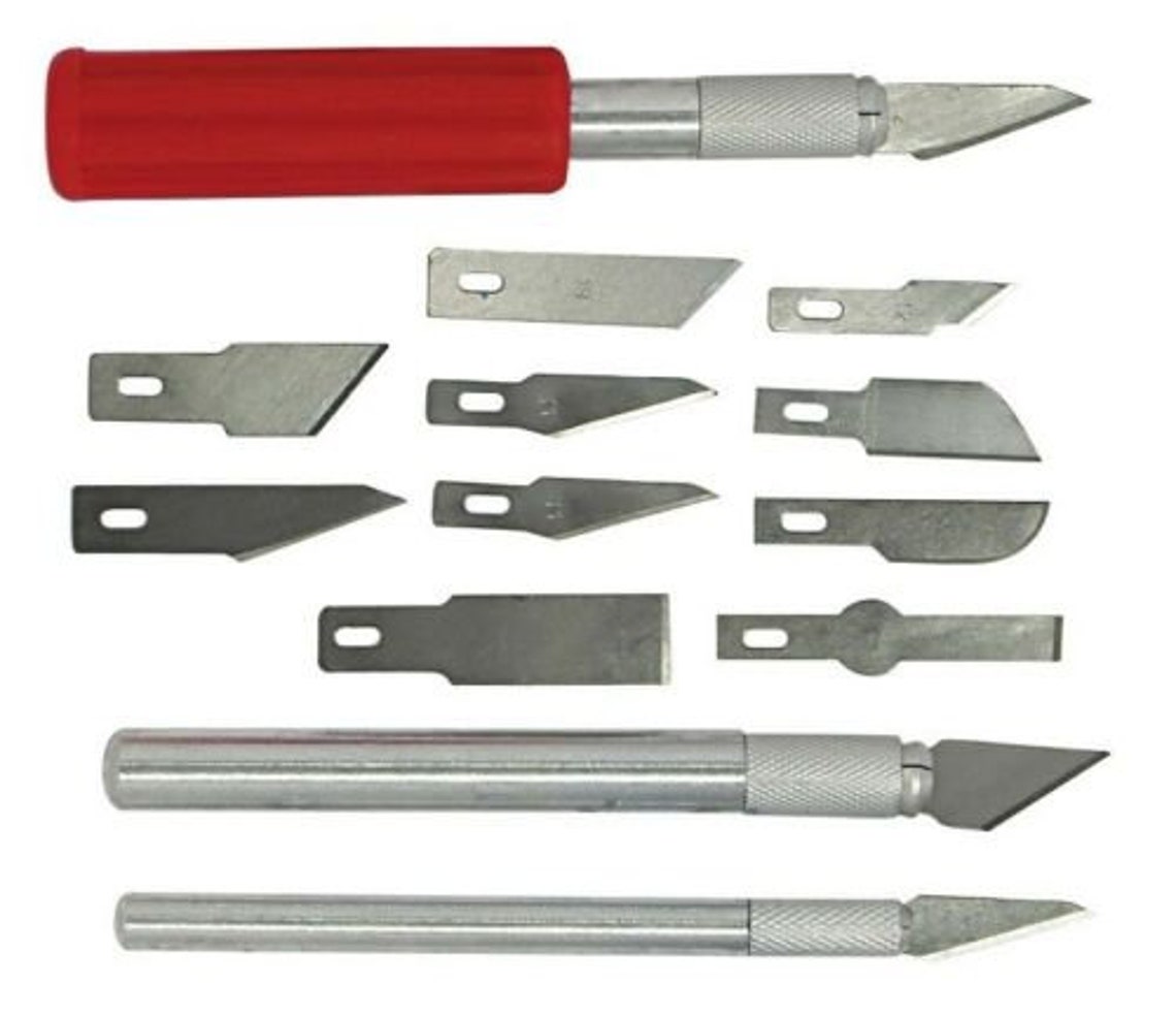 The Best and Toughest 16pc Hobby Razor Knife Set W/blades W/case ...