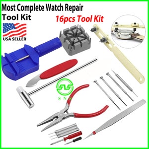 The Best 16 piece Premium Watch Repair Band Link Remover Tool Kit - Hammer Punch Pins Watch Strap Holder FREE Shipping USA!