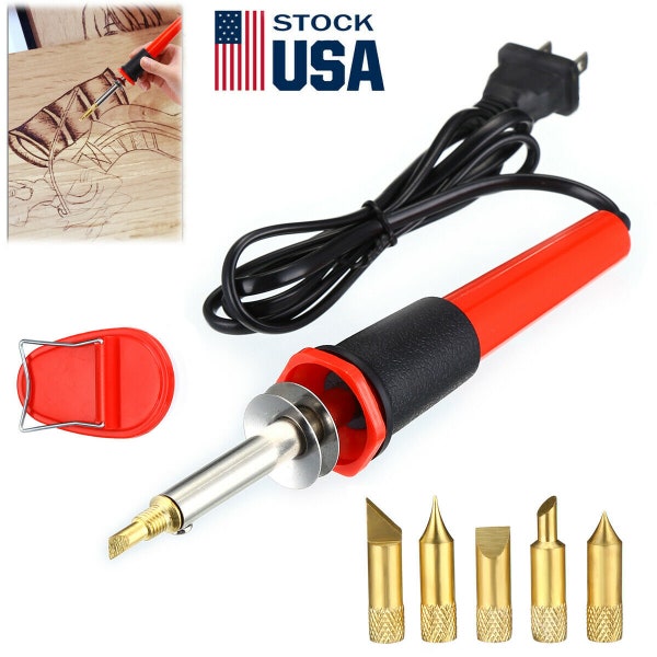 Premium Best! Wood Burning soldering Kit Set Tool Pen Pyrography Supplies Iron Tips Art Craft Free Shipping!