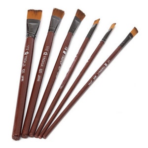 12/24pcs Paint Brushes Set Nylon Hair Wooden Handle Painting Brush
