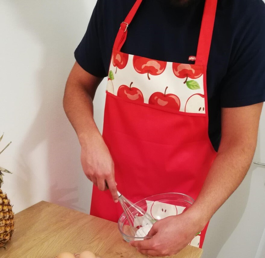 Tablier Homme Pomme Rouge, Chef Cuisinier, Gift Tip, Men's Apron, Handmade