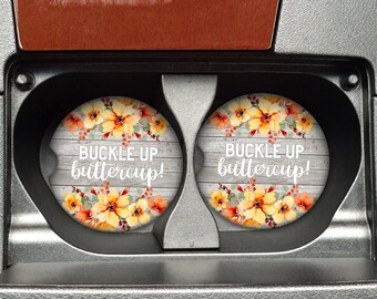 Suck it up Buttercup car coasters set of 2 Funny Car accessories Suck it up Buttercup car coasters set of 2 Funny Car accessories