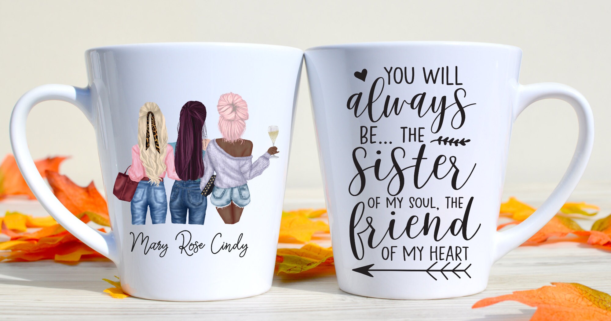 Best Friend Personalized Mug Gift Set BFF Mug Friends Mug 3 Etsy