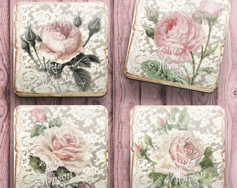 3.5 H x 3.5 W Set of 4 Caroline's Treasures Giraffe Shabby Chic Blue Roses Foam Coasters Multicolor 3.5 H x 3.5 W Set of 4 Caroline's Treasures Giraffe Shabby Chic Blue Roses Foam Coasters Multicolor