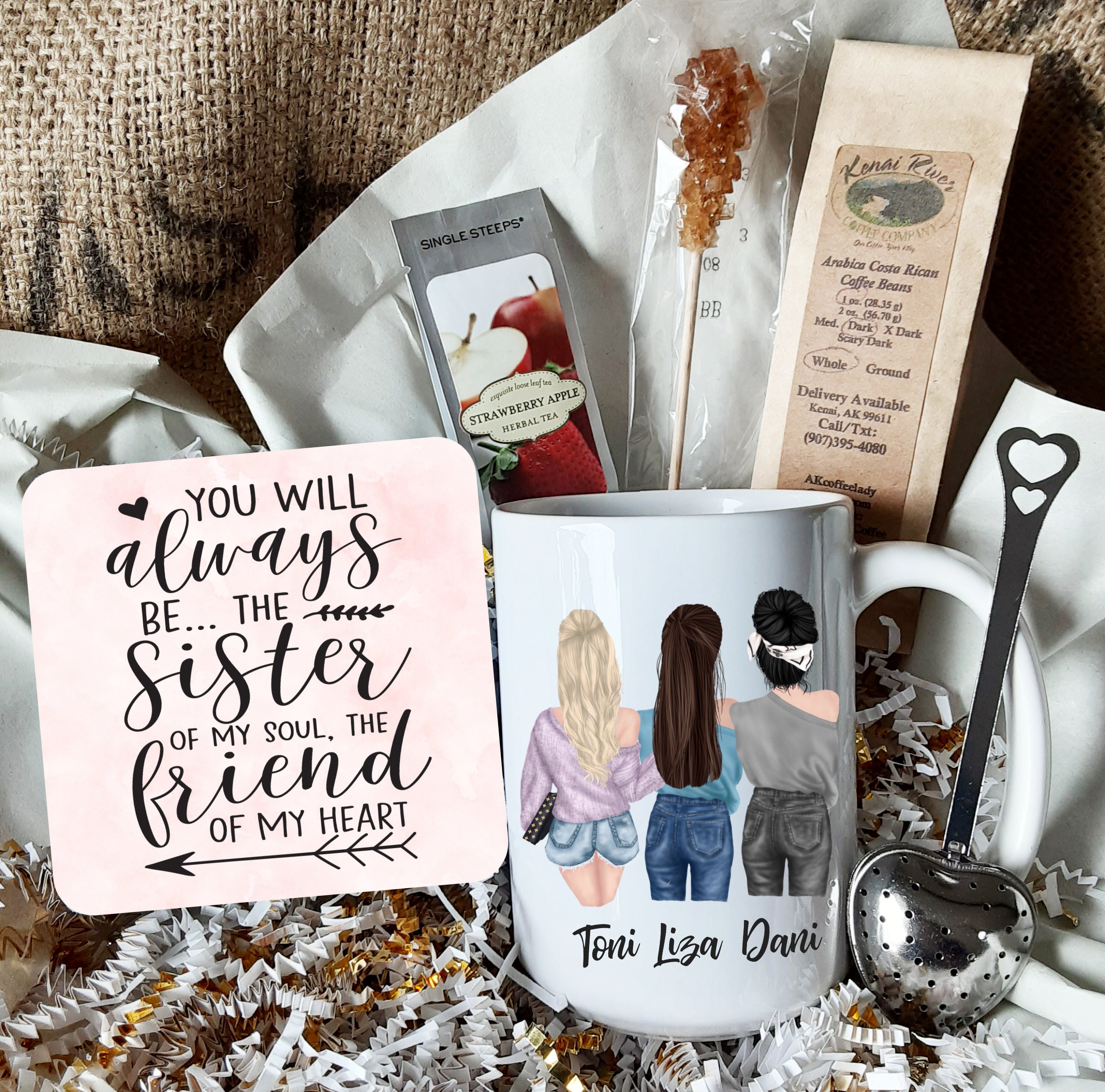 Best Friend Personalized Mug Gift Set BFF Mug Friends Mug 3 Etsy