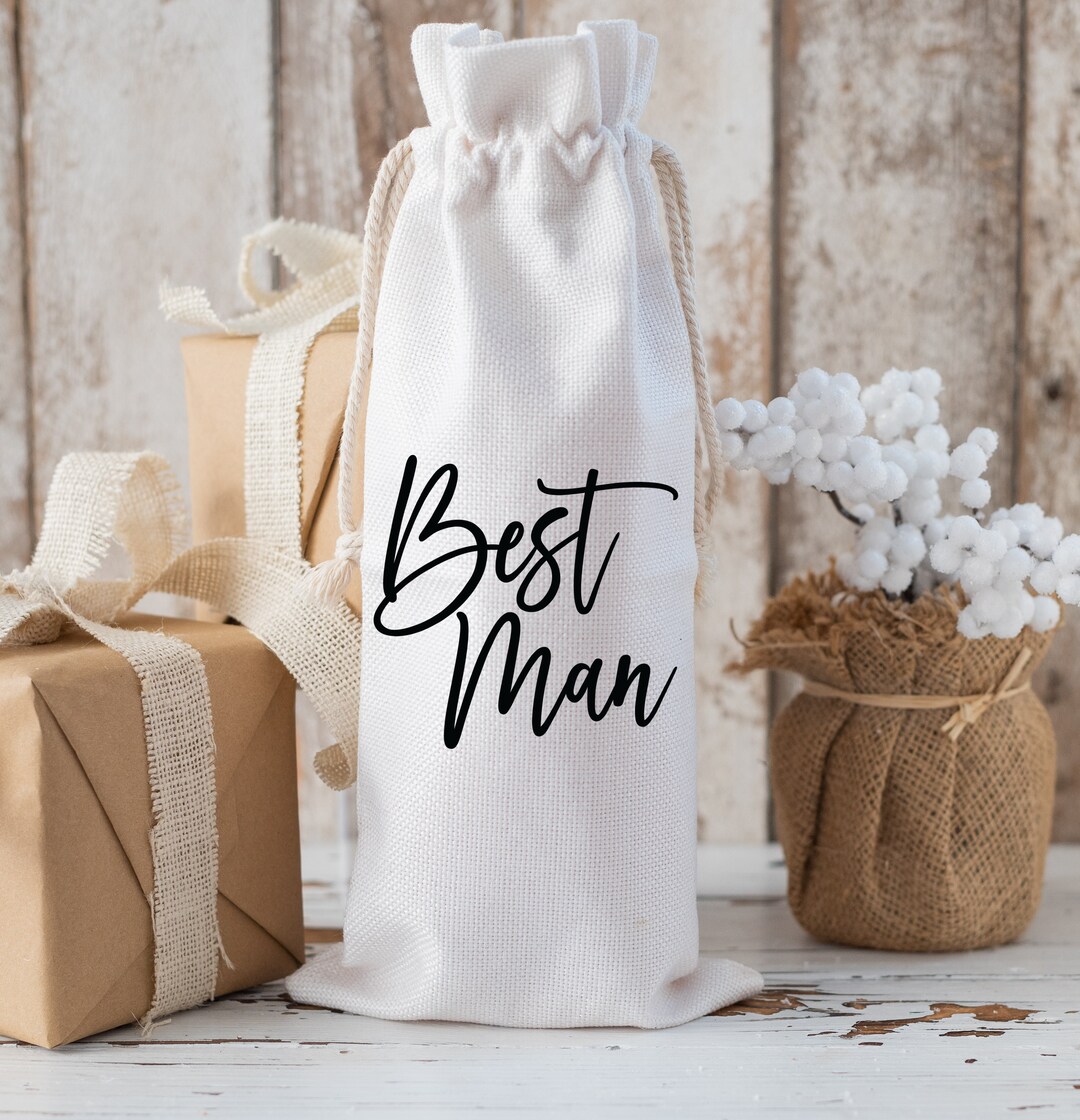 Best Man Liquor Bottle Gift Bag / Gift From Groom / Wedding Party Gift Etsy