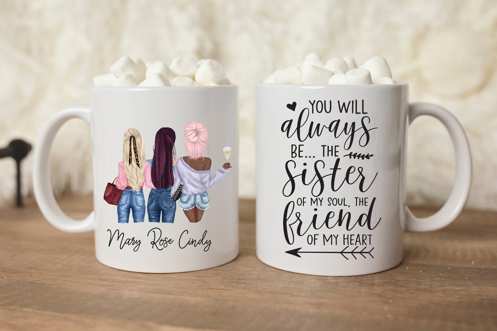 Best Friend Personalized Mug Gift Set BFF Mug Friends Mug 3 Etsy