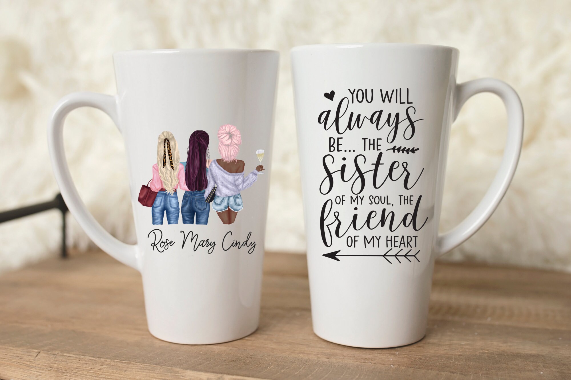 Best Friend Personalized Mug Gift Set BFF Mug Friends Mug 3 Etsy