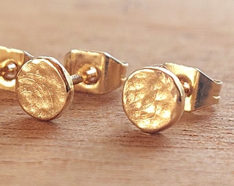 Gold Stud Earrings, Solid Gold Earrings, Gold Circle Earrings, Minimalist Gold Earrings, Solid Gold Studs, 14K Gold Earrings, Circle Studs