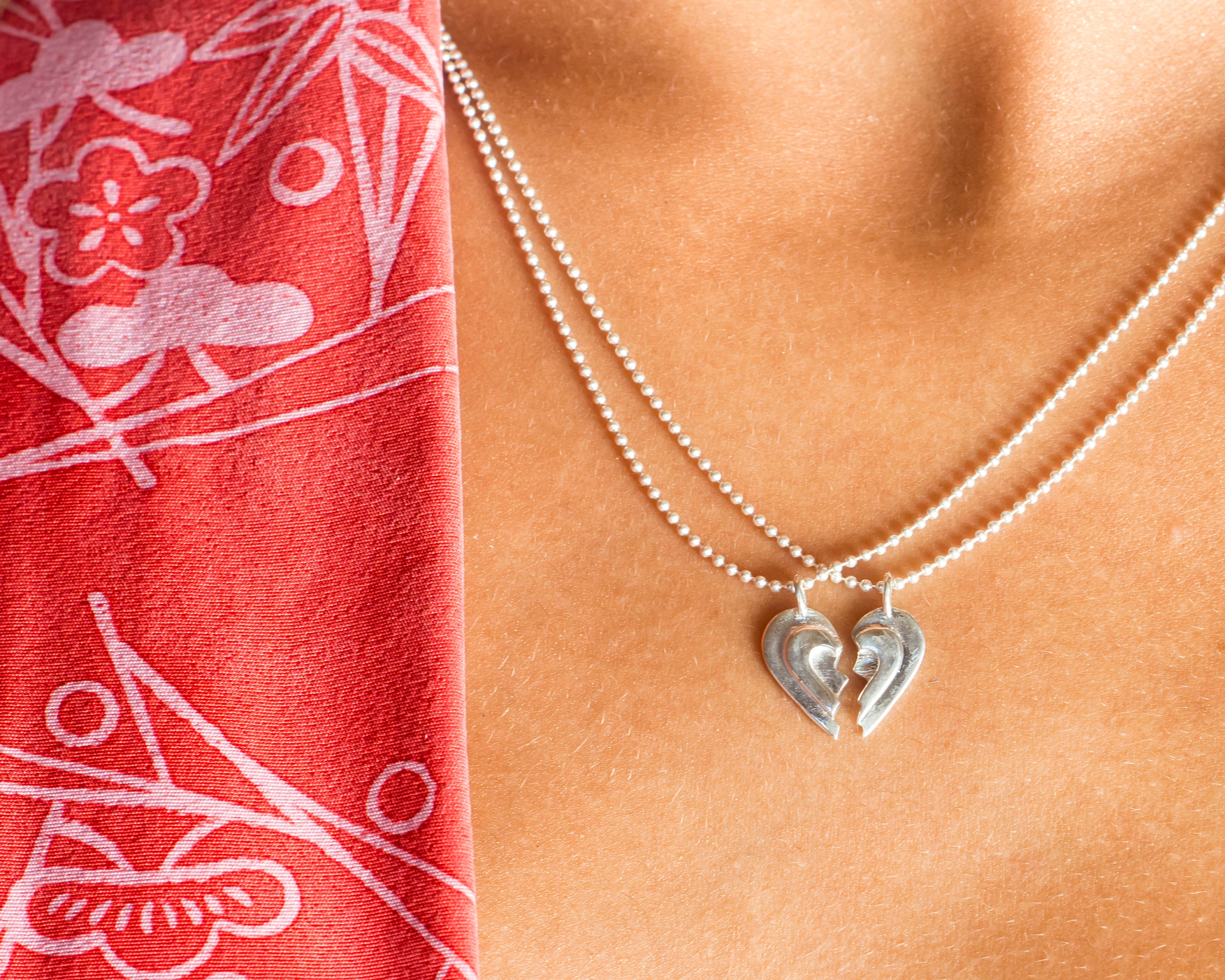 Half heart gold pendant for couples deals