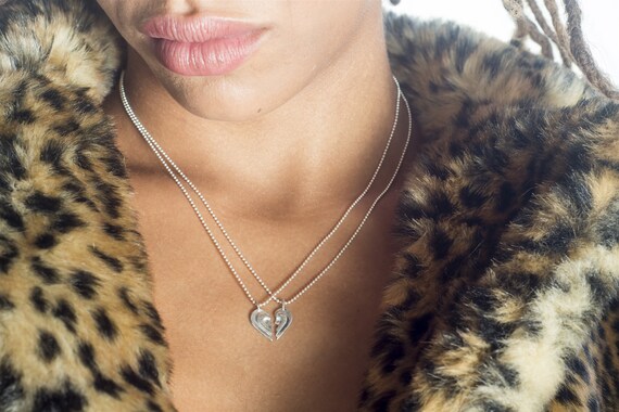 Broken heart necklace for boyfriend and girlfriend deals