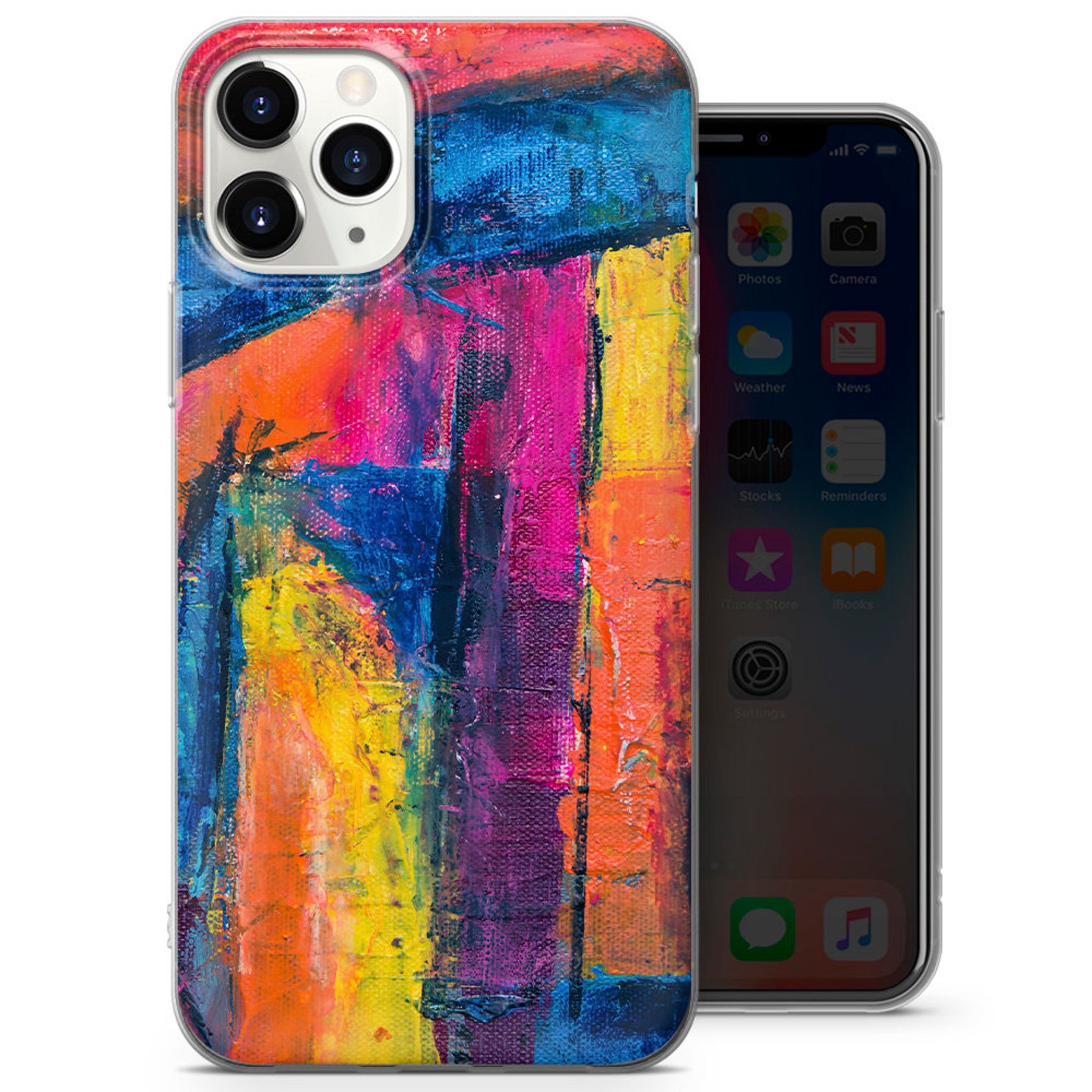 Abstract Art Phone Case Colorful Cover for iPhone 11 Pro XS 7 Etsy