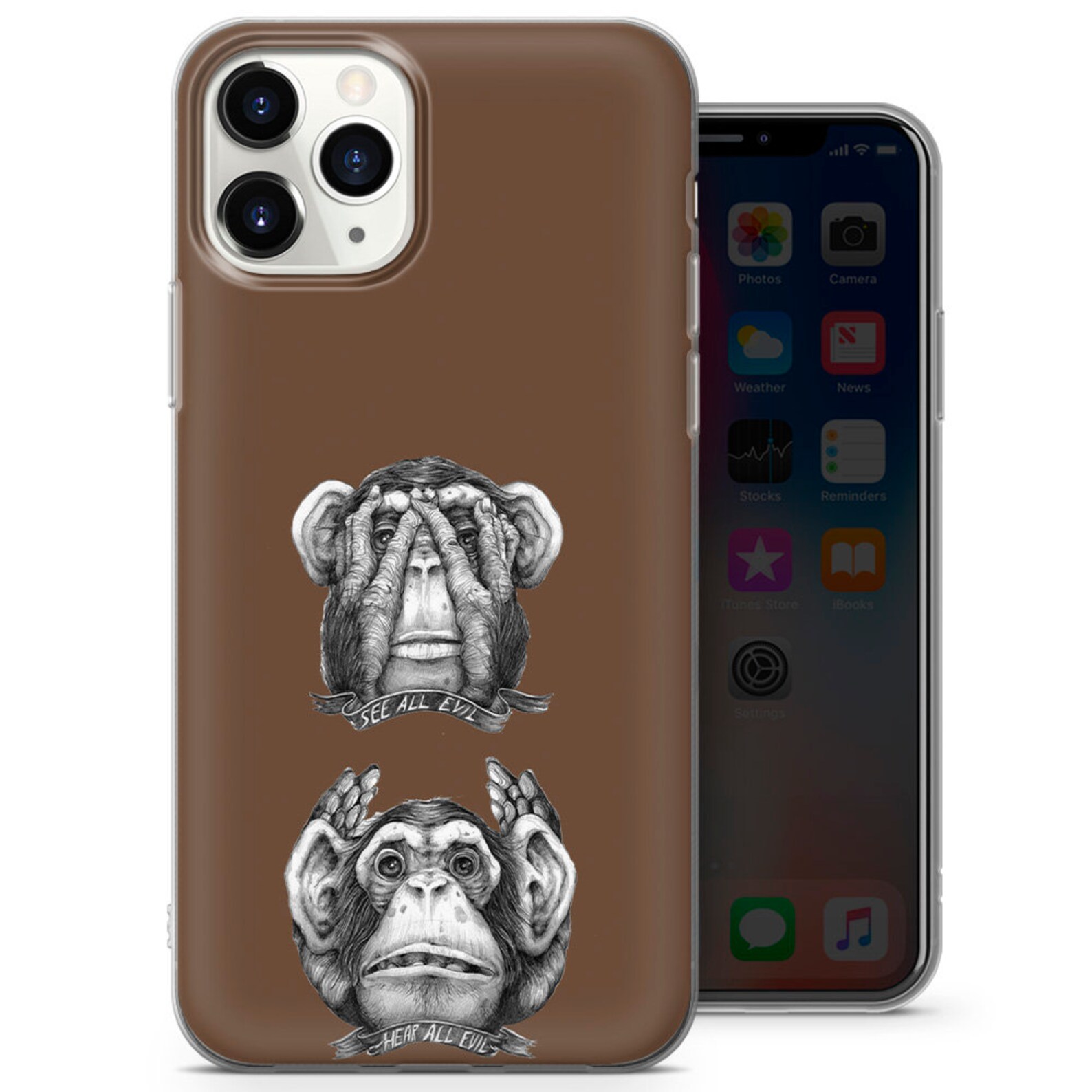 Monkey Phone Case Art Cover for iPhone 11 Pro XS 7 8 Etsy