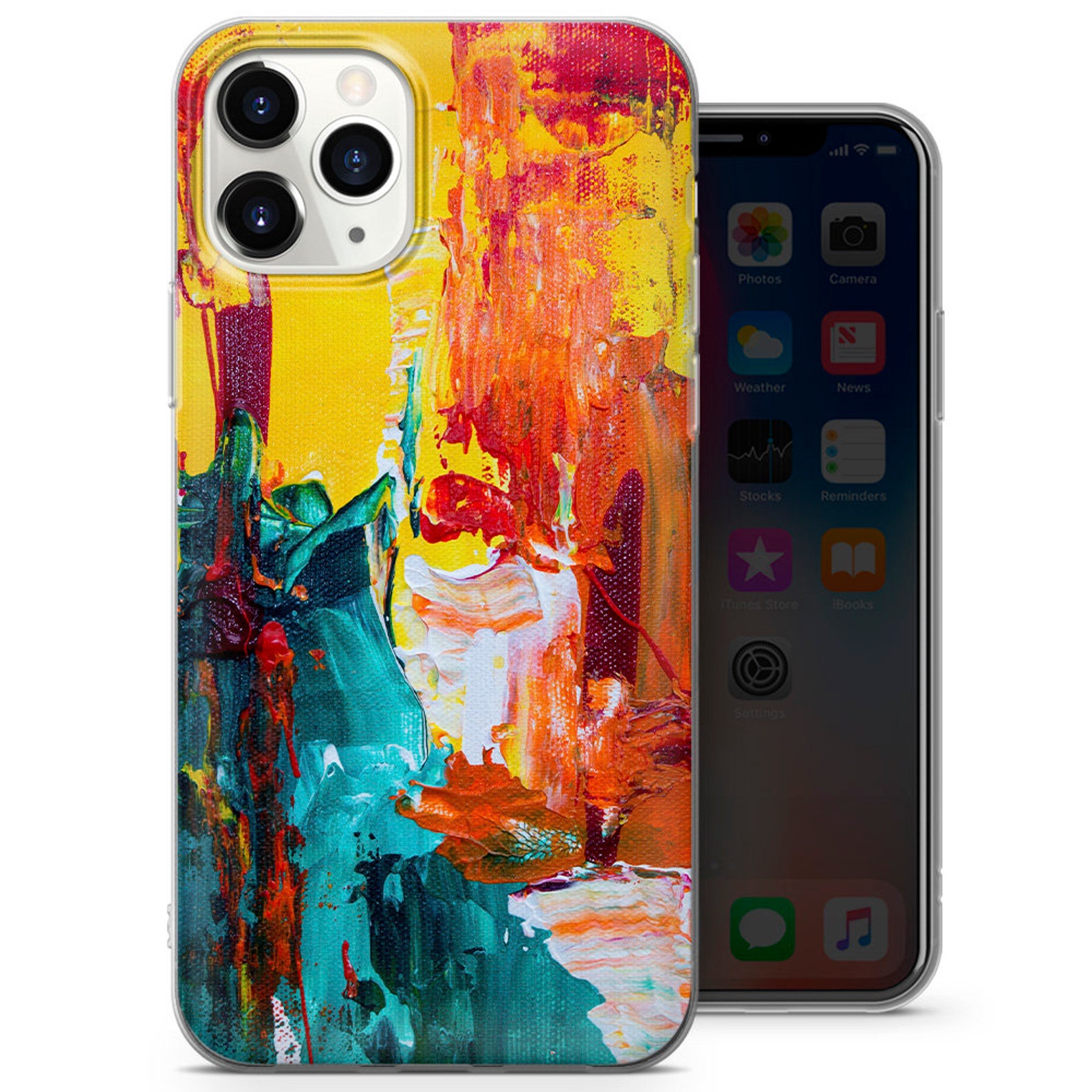 Abstract Art Phone Case Colorful Cover for iPhone 11 Pro XS 7 Etsy