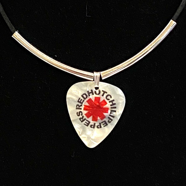 Red Hot Chili Peppers necklace-Flea Guitar Pick Necklace-guitar pick necklace-Flea Red Hot Chili Peppers necklace-Flea Guitar Pick necklace