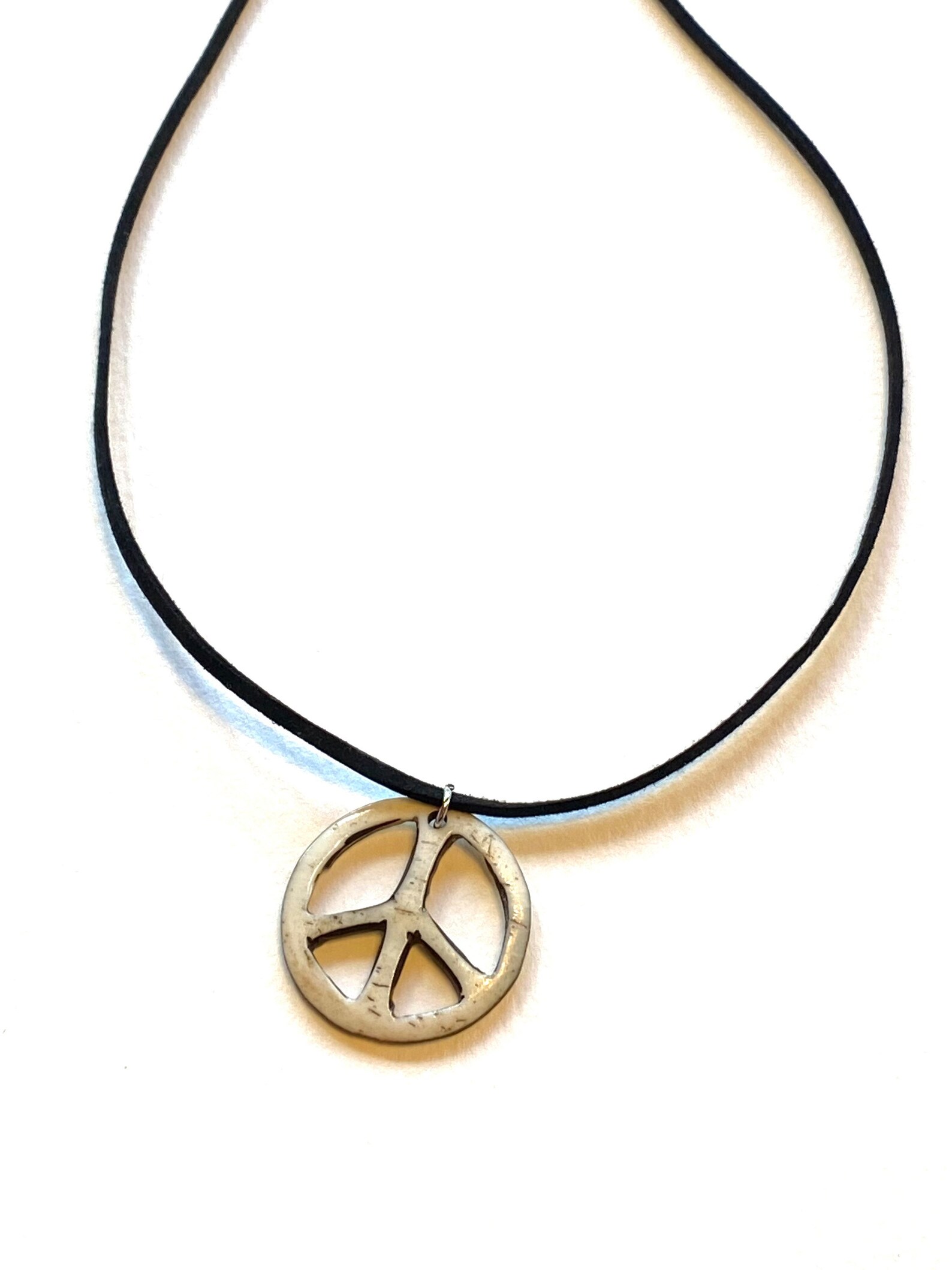 Peace Sign Necklace Wooden Costume Accessories Female
