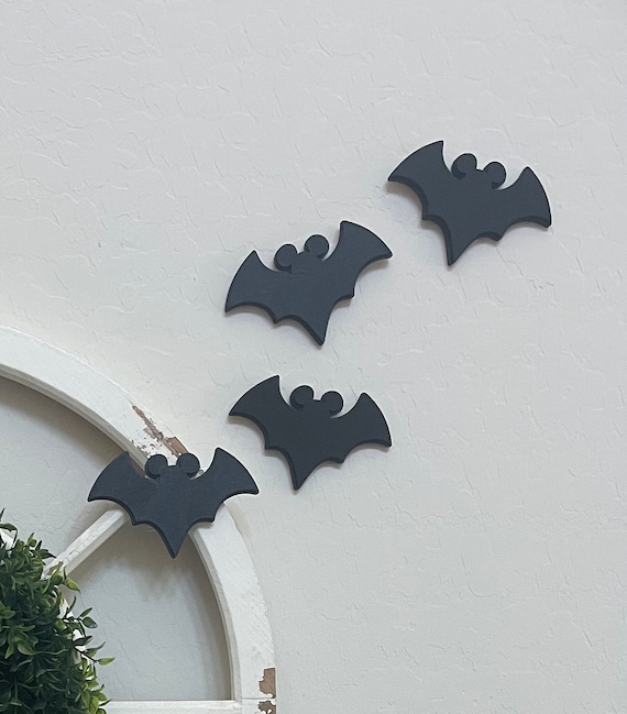 Disney Halloween 3D Wood Bats / Mickey Bats Wall Decor / Etsy