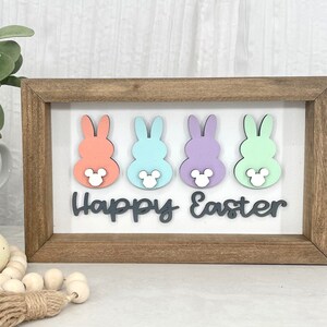 Happy Easter Disney Sign / Easter Bunny Disney Wood Sign / Easter Decor / Easter Wall Sign / Disney Easter Home Decor