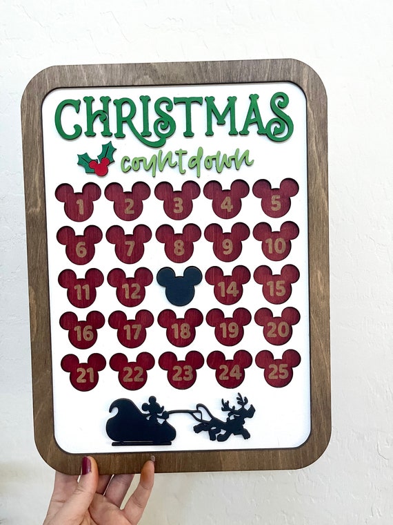 Disney Christmas Countdown Sign / Mickey Christmas Countdown / Christmas  Calendar / Disney Christmas Sign - Etsy