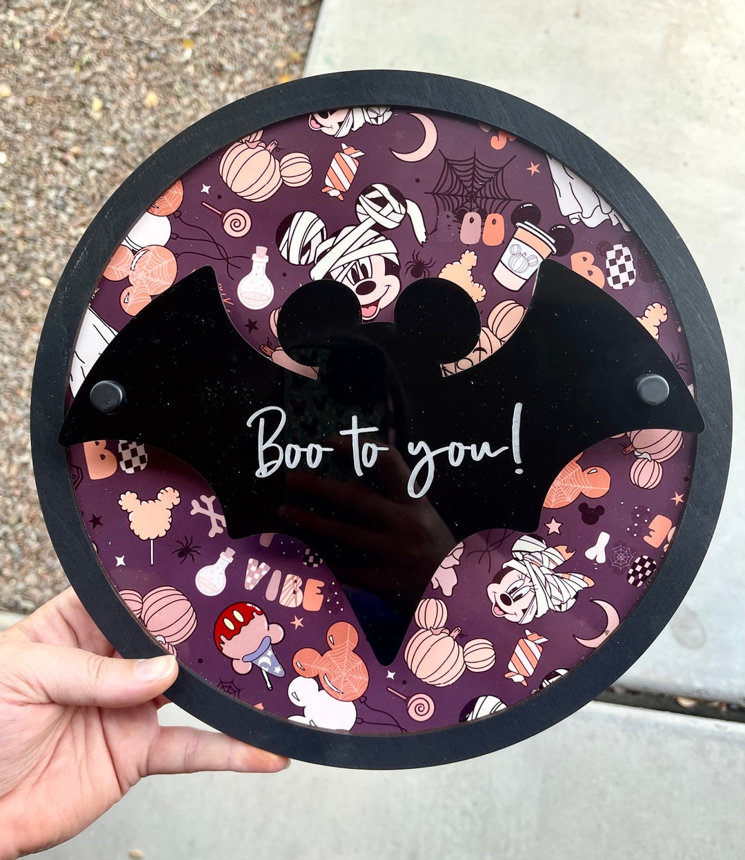 Boo to You Disney Halloween Wood Round Sign / Disney Boo to You