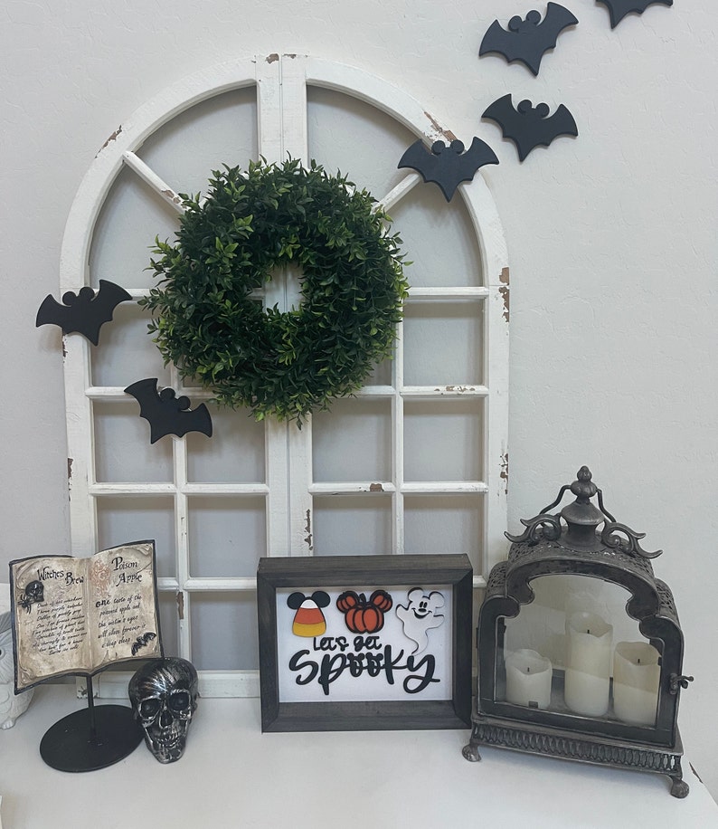 Lets Get Spooky Disney Halloween Sign / Mickey Pumpkin Sign / Etsy