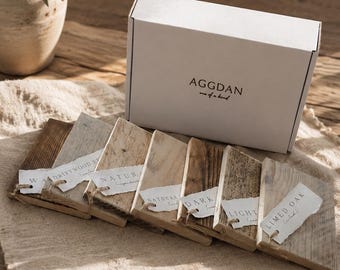 Rustic wood colour samples