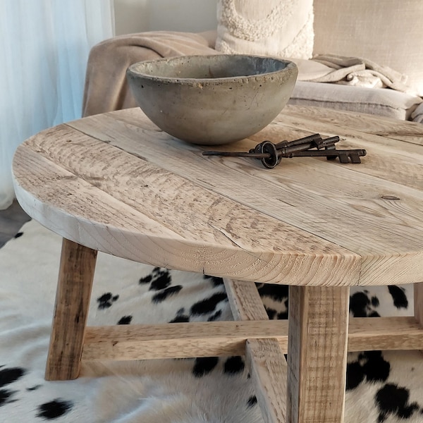 Round Coffee Table - Rustic Wood Coffee Table - Scandinavian Coffee Table - Sofa Table - Low Coffee Table - Unique Coffee Table - 'MOON'