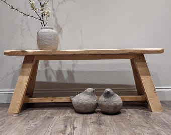 Handcrafted Rustic Farmhouse Wooden Bench for Dining, Entryway, Hallway, Bathroom, Kitchen Seating
