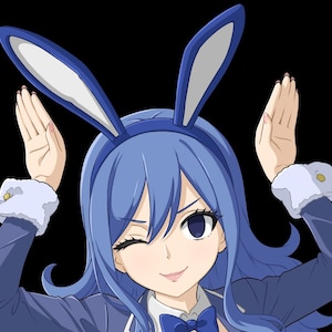 Bunny Girl, Fairy Tail Juvia Lockser Bunny Stickers, Holographic Die-cut Decals, Anime Fan Collectible, Laptop Decor, Accessories