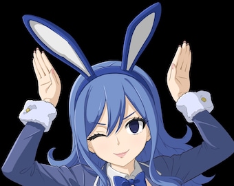 Bunny Girl, Fairy Tail Juvia Lockser Bunny Aufkleber, holografisch gestanzte Aufkleber, Anime Fan Sammlerstück, Laptop Dekor, Accessoires