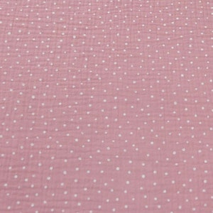 BW fabric 50 cm Hilco Pink soft 100% cotton muslin double gauze dots Little Dots Baby A1401-36 ÖkoTex-Standard fairy dress design