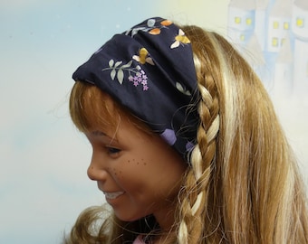 1Teil Bandana Haarband Kopftuch Stirnband  Schwarz Lila Flieder Gelb Biene Lavendel Baumwolle ÖkoTex Kinder Erwachsene