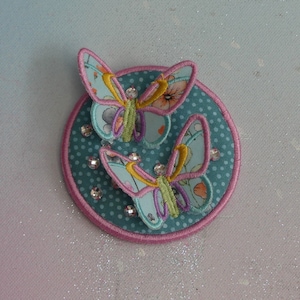 Klettie Patch 9 cm Papillon Souhait pour Aimant Cartable Application Berry Cône Scolaire Inscription Scolaire Fait Main Unique Robe de Fée Design
