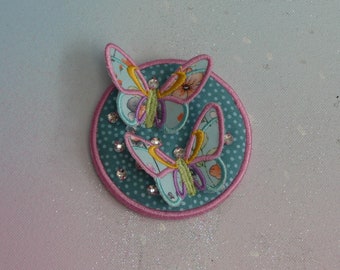Klettie Patch 9 cm Butterfly Wish for Magnet School Bag Applique Berry School Cone First Day of School Handmade Unique Fairy Dress Design