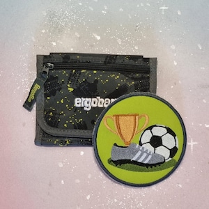 Klettie Patch 10,5 cm Chaussure de football Coupe Wish for Magnet Vert Noir Sac d'école Application Cône d'école Inscription scolaire Robe de fée Design