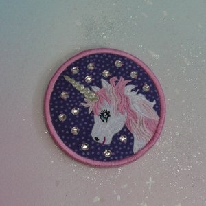 Patch Klettie 10 cm Licorne Souhait pour Aimant Cartable Application Cône Scolaire Inscription Scolaire Fait Main Unique Robe de Fée Design