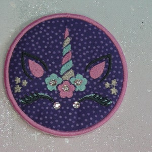 Patch Klettie 10 cm Licorne Souhait pour Aimant Cartable Application Cône Scolaire Inscription Scolaire Fait Main Unique Robe de Fée Design