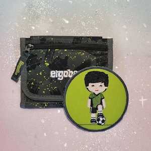 Klettie Patch 10 cm Football Écolier Souhait pour Aimant Vert Gris Cartable Application Cône Scolaire Inscription Scolaire Robe de Fée Design