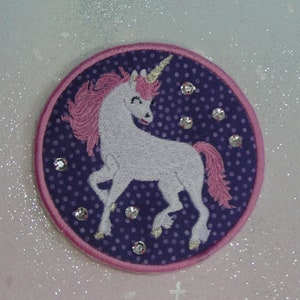 Patch Klettie 10 cm Licorne Souhait pour Aimant Cartable Application Cône Scolaire Inscription Scolaire Fait Main Unique Robe de Fée Design