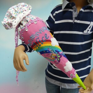 Sac de maternelle 21-108 frères et sœurs en tissu petit sac d'école + oreiller fée arc-en-ciel rose filles inscription scolaire conception de robe de fée de la maternelle
