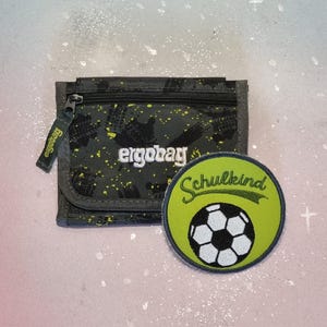 Klettie Patch 9 cm Football Écolier Souhait pour Aimant Vert Gris Cartable Application Cône Scolaire Inscription Scolaire Robe de Fée Design
