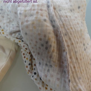 Musselin Wende Strampelsack Sommer in drei Größe 0-7 Monate für den Winter mit 100% Baumwolle Teddy Schlafsack Handmade FeenkleidDesign A Ungefüttert