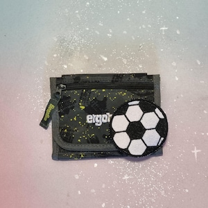 Klettie Patch 7,5 cm football écolier souhait pour aimant noir blanc cartable application cône d'école inscription scolaire robe de fée design