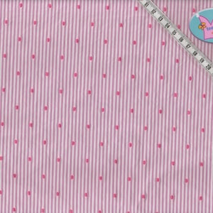 BW Elastyczna tkanina 50 cm Hilco 77% bawełna w paski różowa biała koszulka Camisetina H8769-48 Fairy Dress Design