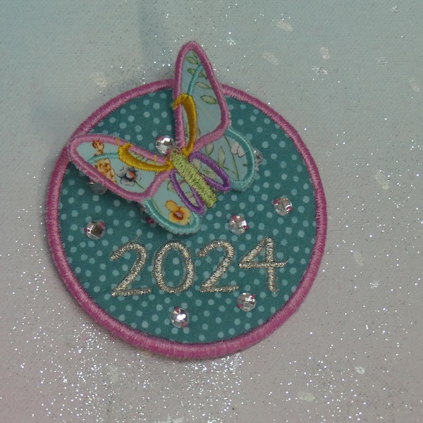 Klettie patch 9 cm butterfly 2024 wish for magnet school bag application school bag school handmade unique fairy dress design