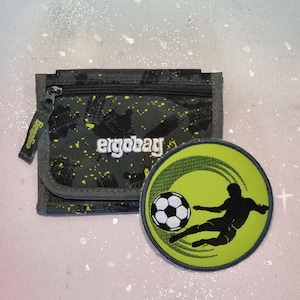 Klettie Patch 10 cm Football Écolier Souhait pour Aimant Vert Noir Cartable Application Cône Scolaire Inscription Scolaire Robe de Fée Design