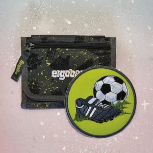 Klettie Patch 10,5 cm Chaussure de football Wish for Magnet Vert Noir Cartable Application Cône d'école Inscription scolaire Robe de fée Design